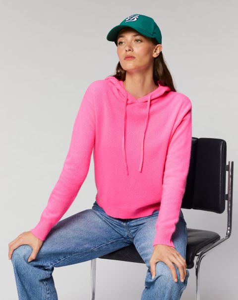 Sparkle Pink Cashmere Sweaters Lightweight Oversize Hoodie Sweater ( H23 / Woman / Sparkle Pink) Women From Future