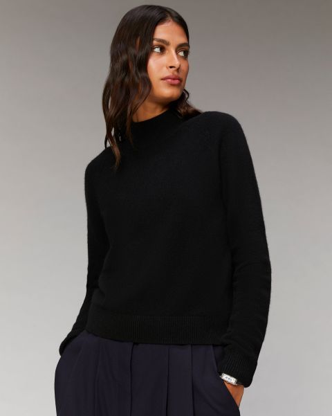 Lightweight Mock Neck Jumper ( H23 / Woman / Black) Women Cashmere Sweaters Black From Future
