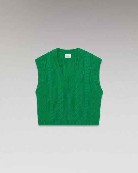 Women Twisted Sleeveless Jumper ( H23 / Woman / Winter Green) Cashmere Sweaters From Future Winter Green