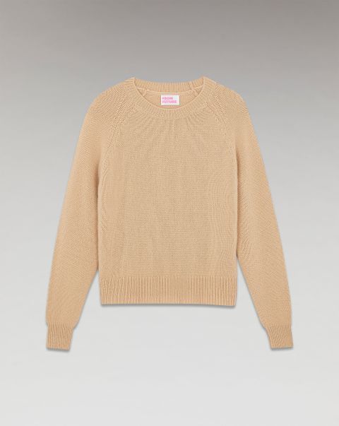 Crewneck Raglan Sweater ( H23 / Woman / Beige) Beige From Future Cashmere Sweaters Women