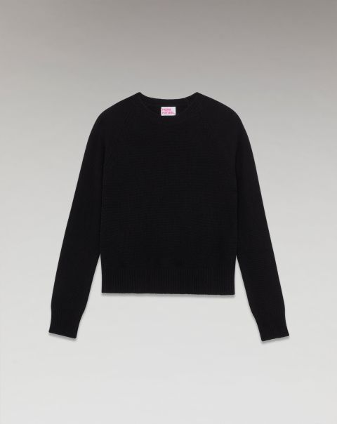 From Future Black Cashmere Sweaters Crewneck Raglan Sweater ( H23 / Women / Black) Women