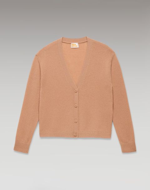 Summer Camel Uni Light Cardigan Sweater (S23 / Woman / Summer Camel) From Future Cashmere Sweaters Women