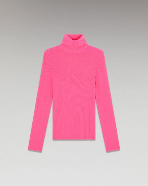 Basic Turtleneck Sweater ( H23 / Woman / Sparkle Pink) Merino Wool Sweaters Sparkle Pink From Future Women