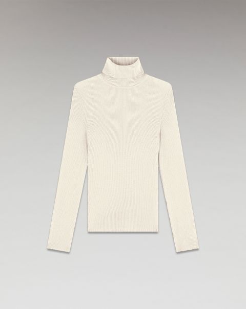 Merino Wool Sweaters Basic Turtleneck Sweater ( H23 / Woman / Ecru) From Future Ecru Women