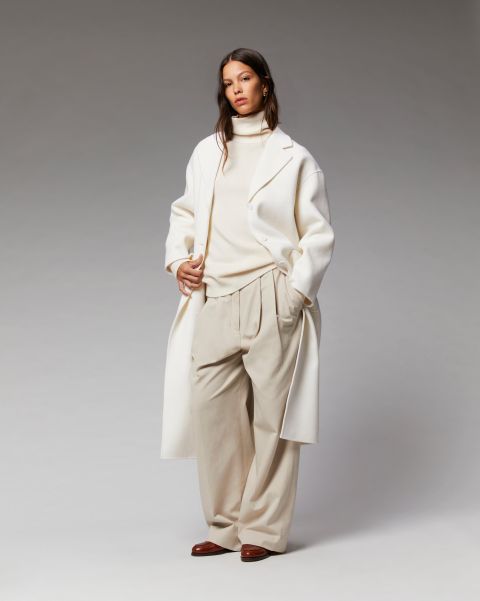 Coats & Jackets Women Ecru Outerwear Long Double Face Coat ( H23 / Woman / Ecru) From Future