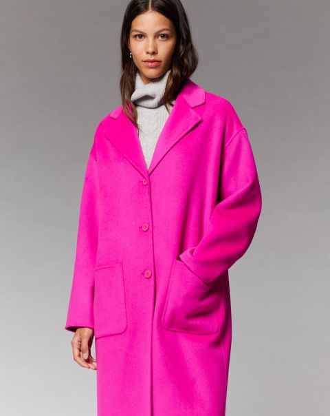 Disco Pink Outerwear Double Face Long Coat ( H23 / Woman / Disco Pink) Coats & Jackets Women From Future