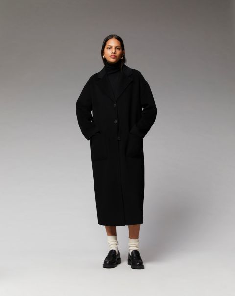 Outerwear Double Face Long Coat ( H23 / Woman / Black) Coats & Jackets Women From Future Black