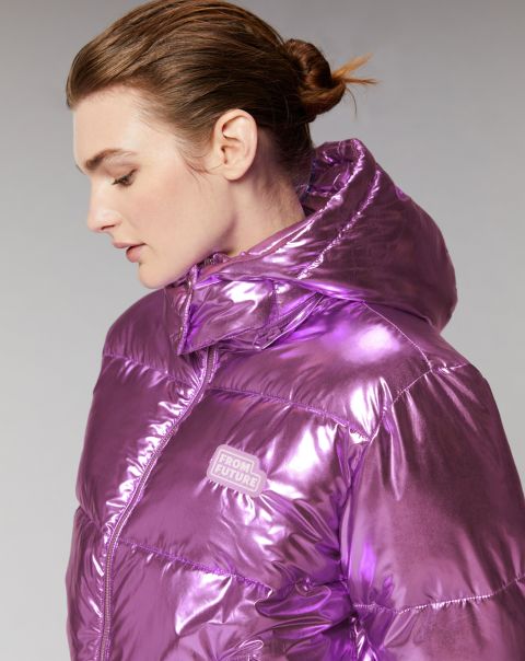 From Future Metallic Lilac Outerwear Metallic Down Jacket ( H23 / Woman / Metallic Lilac) Women Coats & Jackets