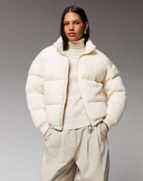 Women Outerwear Bi-Material Down Jacket ( H23 / Woman / Ecru) Coats & Jackets Ecru From Future