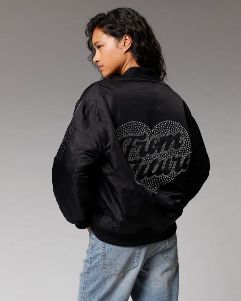 Coats & Jackets From Future Outerwear Future Strass Bomber Jacket ( H23 / Woman / Black) Women Black