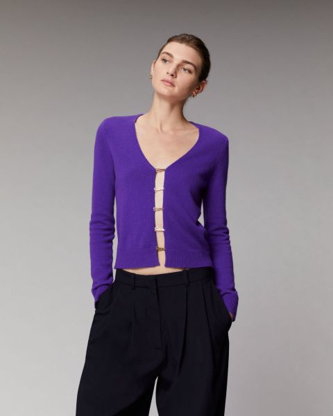 Women Shirts, T-Shirts & Tops From Future Buttoned Long-Sleeved Top ( H23 / Women / Neon Purple) Violet Fluo
