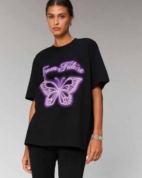 Shirts, T-Shirts & Tops From Future Black Women Butterfly Short Sleeve Crewneck T-Shirt ( H23 / Woman / Black)