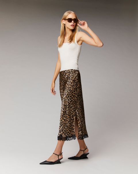 Winter Leopard Skirts From Future Mid-Length Lace Skirt ( H23 / Woman / Winter Leopard) Women
