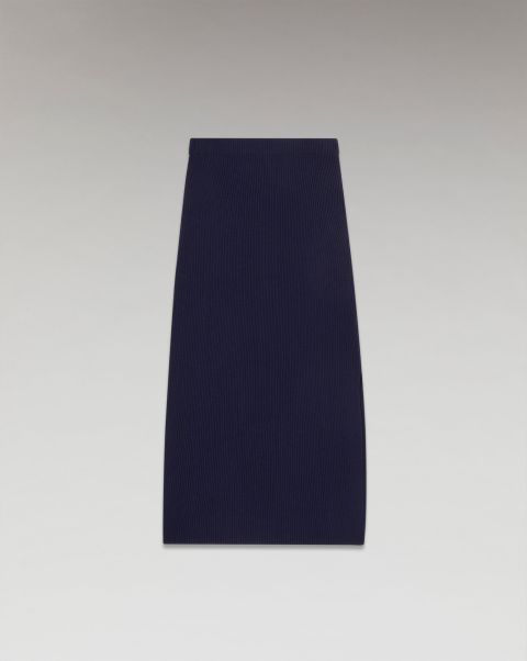 Split Rib Mid-Length Skirt ( H23 / Woman / Navy) Women Navy From Future Skirts