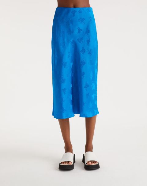 Women Jacquard Bleu Gina Long Skirt (S23 / Woman / Blue Jacquard) From Future Skirts