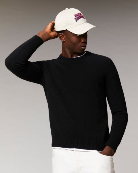 Men Black Basic Crewneck Jumper ( H23 / Man / Black) Cashmere Sweaters From Future