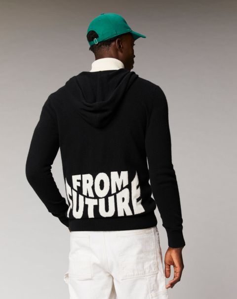 From Future Black Future Dos Hoodie Sweater ( H23 / Man / Black) Men Cashmere Sweaters