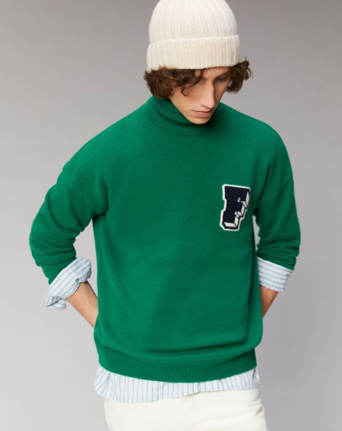 Cashmere Sweaters From Future Men Forest Green Oversized Turtleneck Sweater ( H23 / Man / Forest Green)