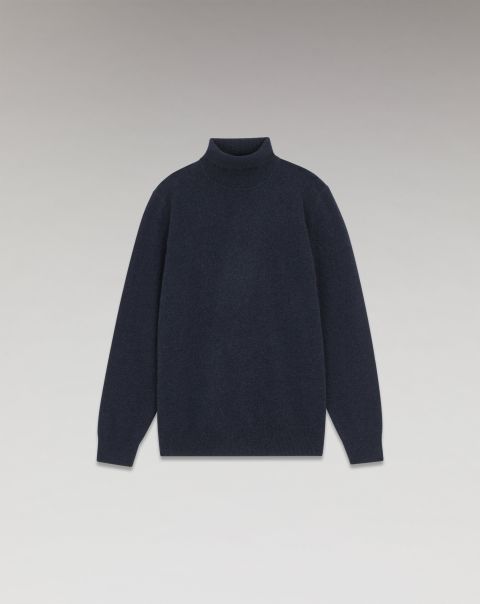 Basic Turtleneck Sweater ( H23 / Man / Heather Blue) From Future Cashmere Sweaters Men Heather Blue