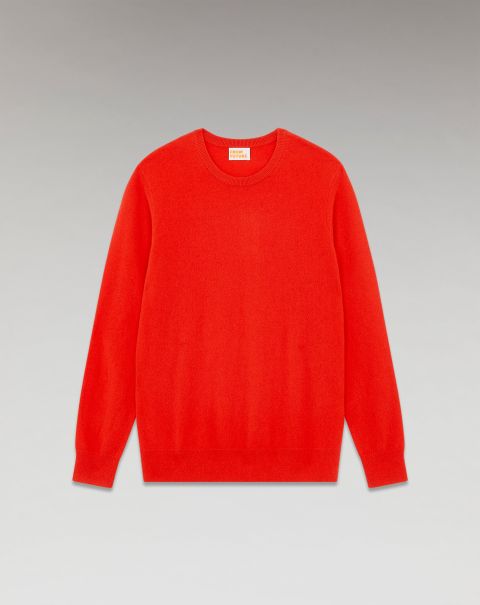 Cashmere Sweaters From Future Rouge Vif Basic Crewneck Sweater ( H23 / Man / Bright Red) Men