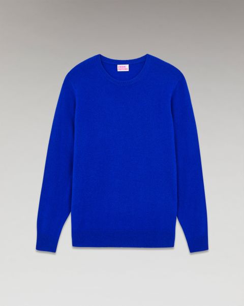 Cashmere Sweaters Basic Crewneck Sweater ( H23 / Man / Electric Blue) From Future Men Electric Blue