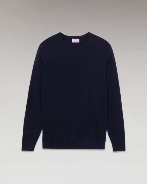 Basic Crewneck Sweater ( H23 / Man / Navy) Navy Cashmere Sweaters Men From Future