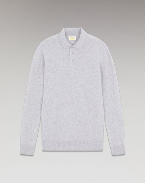 Basic Polo Neck Sweater ( H23 / Man / Light Heather Gray) Cashmere Sweaters Men From Future Light Heather Gray