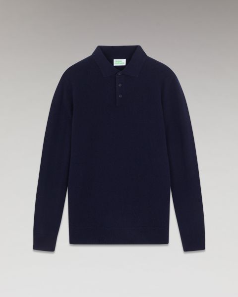 Navy Men From Future Cashmere Sweaters Basic Polo Neck Sweater ( H23 / Man / Navy)