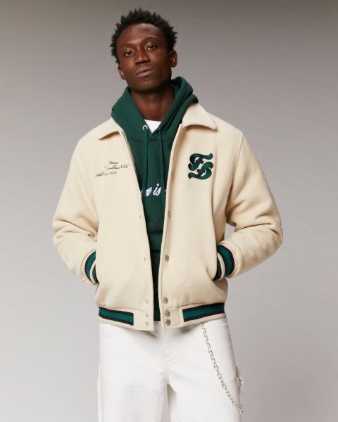 From Future Outerwear Varsity Jacket ( H23 / Man / Sand) Men Coats & Jackets Desert Sand