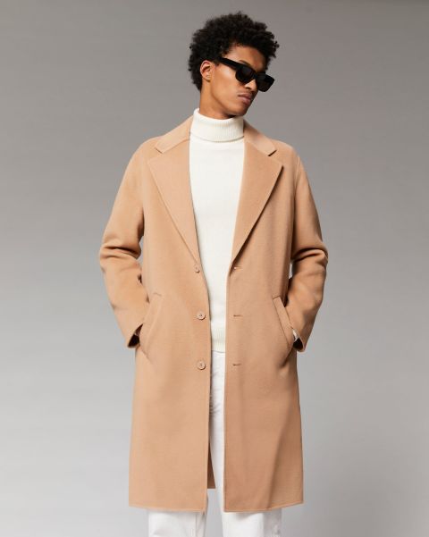 Camel From Future Men Outerwear Long Double Face Coat ( H23 / Man / Camel) Coats & Jackets