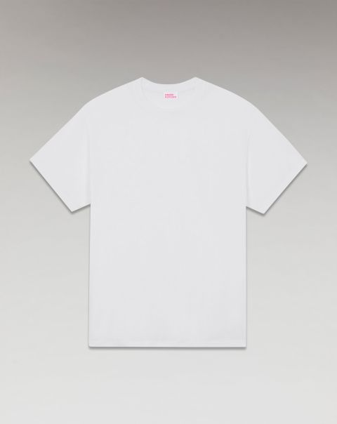 Shirts & T-Shirts Oversize Short Sleeve Crewneck T-Shirt ( H23 / Man / White) Men From Future White