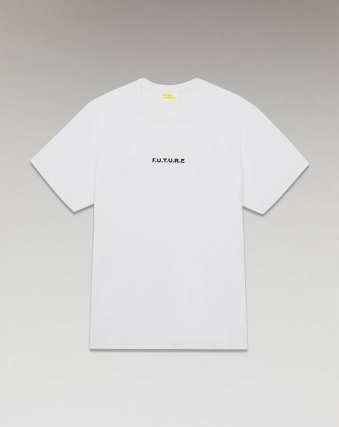 Men From Future Future Short Sleeve Crewneck T-Shirt ( H23 / Man / White) Shirts & T-Shirts White