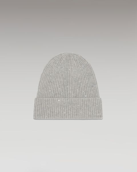 Light Heather Gray Accessories Strass Lapel Beanie ( H23 / Accessories / Light Heather Gray) Cashmere Beannies From Future