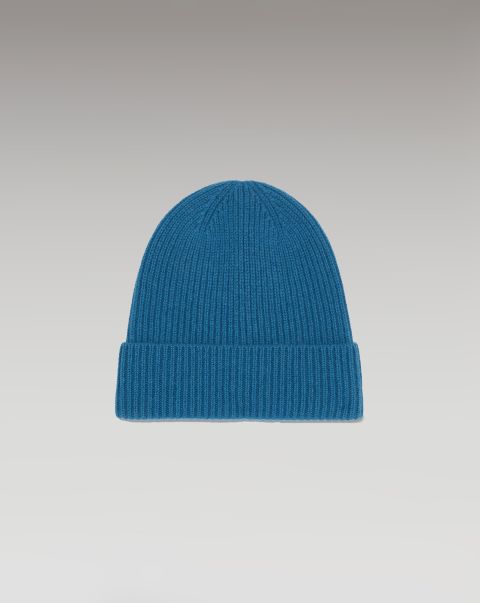 Prussian Blue From Future Cashmere Beannies Accessories Cuffed Beanie With Small Ribs (H23 / Accessories / Prussian Blue)