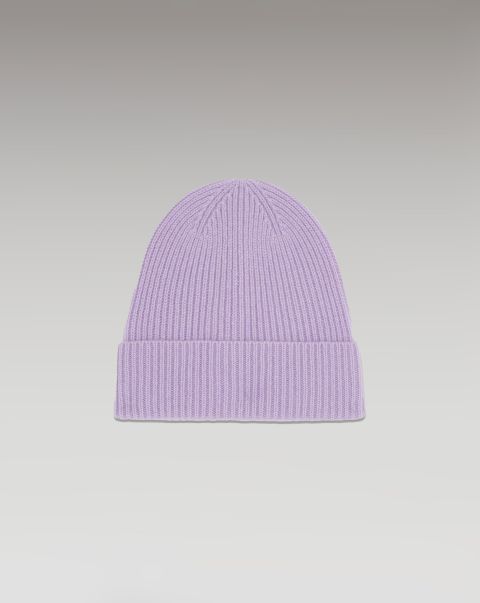 Accessories From Future Sweet Lilac Cashmere Beannies Cuffed Beanie With Small Ribs (H23 / Accessories / Sweet Lilac)