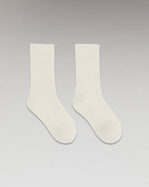 Cashmere Socks Accessories Ecru Ribbed Mid-High Socks (H23 / Accessories / Ecru) From Future