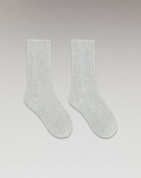 Ribbed Mid-High Socks (H23 / Accessories / Light Heather Gray) Cashmere Socks Accessories Light Heather Gray From Future