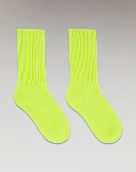 Cashmere Socks Accessories Neon Yellow From Future Mid-High Ribbed Socks (H23 / Accessories / Neon Yellow)