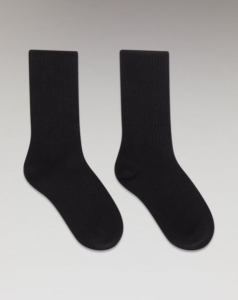 Ribbed Mid-High Socks (H23 / Accessories / Black) Accessories Cashmere Socks From Future Black