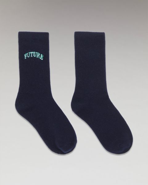 Mid-High College Socks ( H23 / Accessories / Navy) Cashmere Socks Accessories From Future Navy