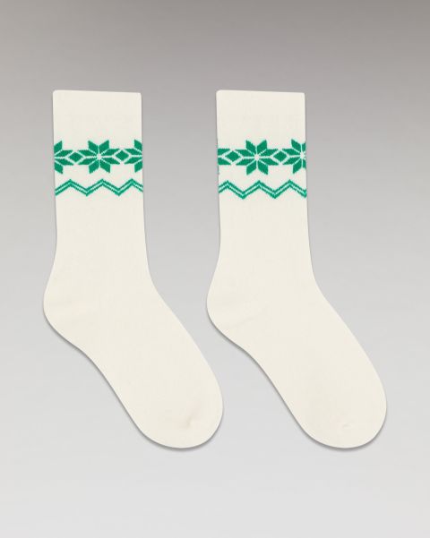 Accessories Cashmere Socks Ecru From Future Norwegian Mid-High Socks (H23 / Accessories / Ecru)