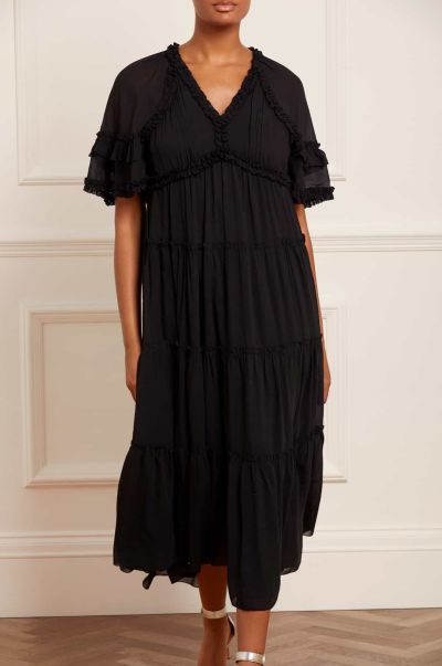 Needle & Thread Black Women Dresses Dora Chiffon Ankle Gown Pure