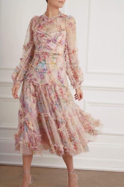 Dresses Affordable Floral Diamond Ruffle Ballerina Dress Needle & Thread Women Multi