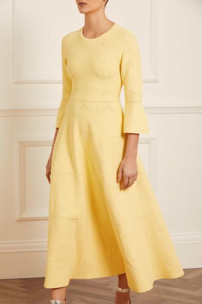 Pretty Pointelle Knit Gown Yellow Needle & Thread Dresses Cut-Price Women