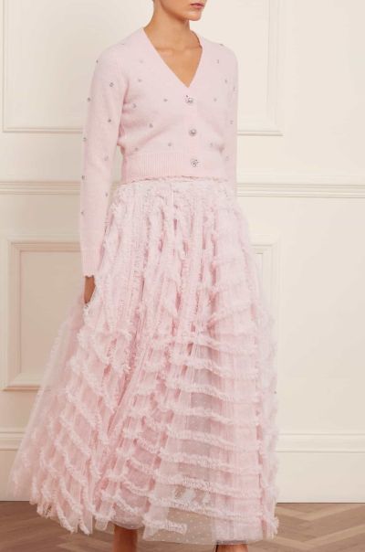 Florence Ruffle Ankle Skirt Pink Needle & Thread Women Order Skirts