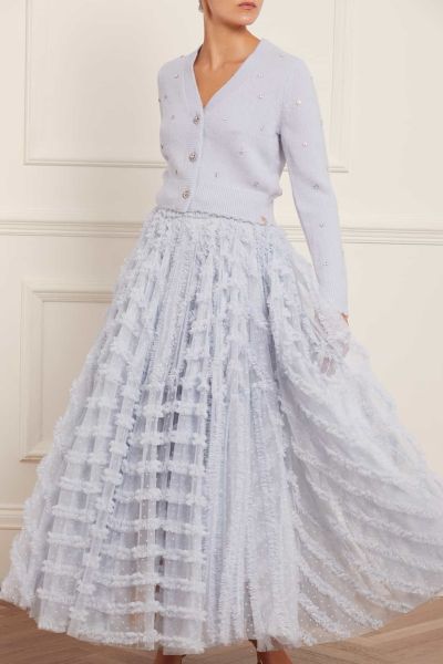 Florence Ruffle Ankle Skirt Needle & Thread Skirts 2024 Blue Women