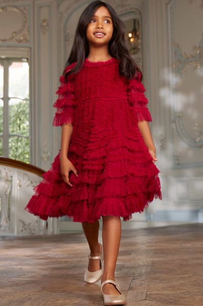 Red Mummy & Me La Vie En Rose Kids Dress Fashionable Needle & Thread Women