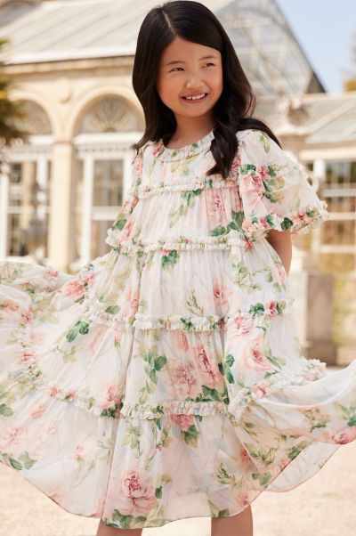 Needle & Thread Women Optimize Mummy & Me Multi Harlequin Rose Chiffon Kids Dress