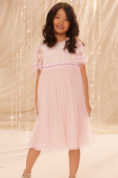 Kids High-Performance Needle & Thread Pink Rainbow Stripe Bodice Kids Dress Responsibly Sourced Kids