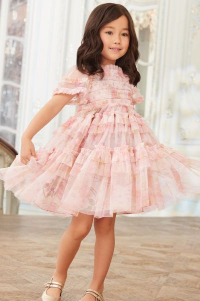 Multi Kids Lowest Price Guarantee Needle & Thread Printed Dresses Rose Bluebell Smocked Kids Dress